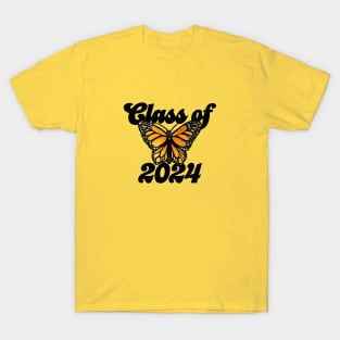 Class of 2024 monarch butterfly art T-Shirt